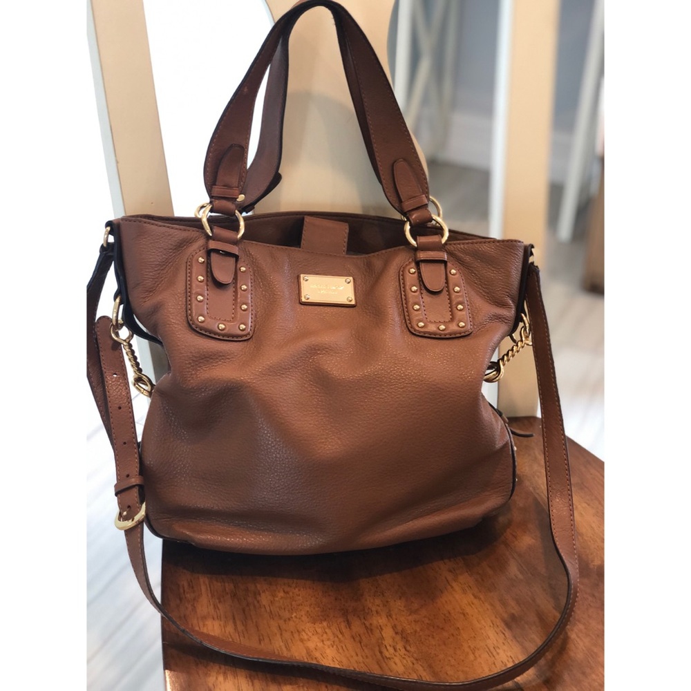 MICHAEL KORS BIG VALLEY BROWN LEATHER GOLD HW